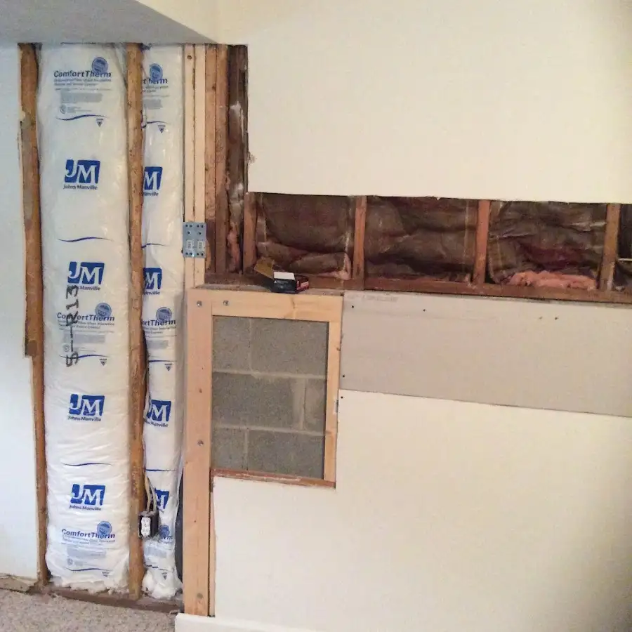Wall insulation replacement during Basement Flood Cleanup in Chena Ridge